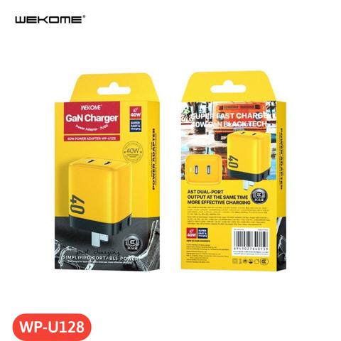  Cốc sạc nhanh WEKOME WP-U128 hỗ trợ 2 cổng USB-C công suất 40W 