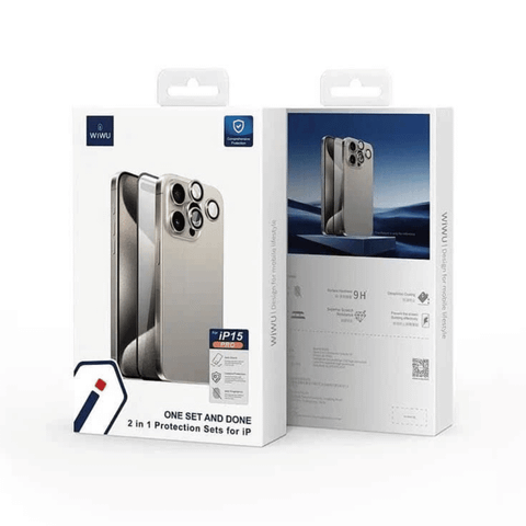  Combo Kính Cường Lực Lens + Viền Camera WIWU Duo Cho iPhone 16 Series 