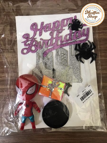 Set trang trí Happy Birthday Người nhện