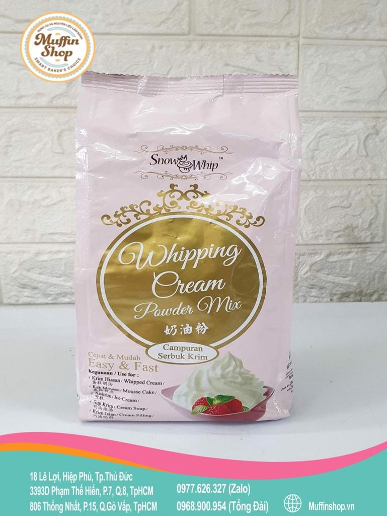 Bột whipping cream Snow & Whip 500gr
