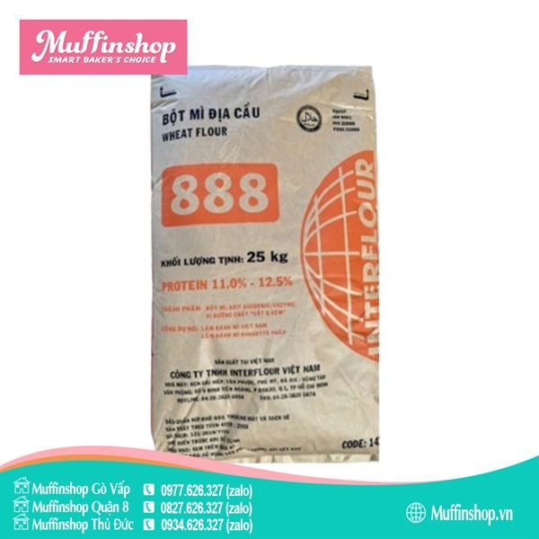 Bột mì Địa Cầu Cam 888 11-12% - bao 25kg