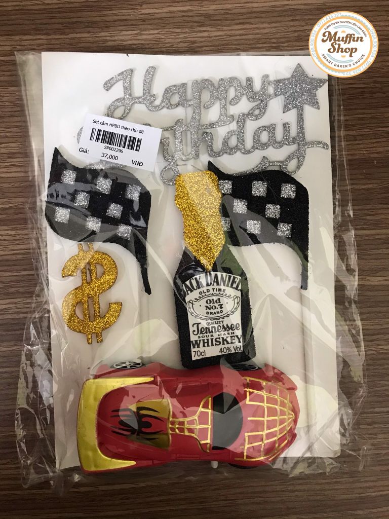 Set trang trí Happy Birthday Xe hơi