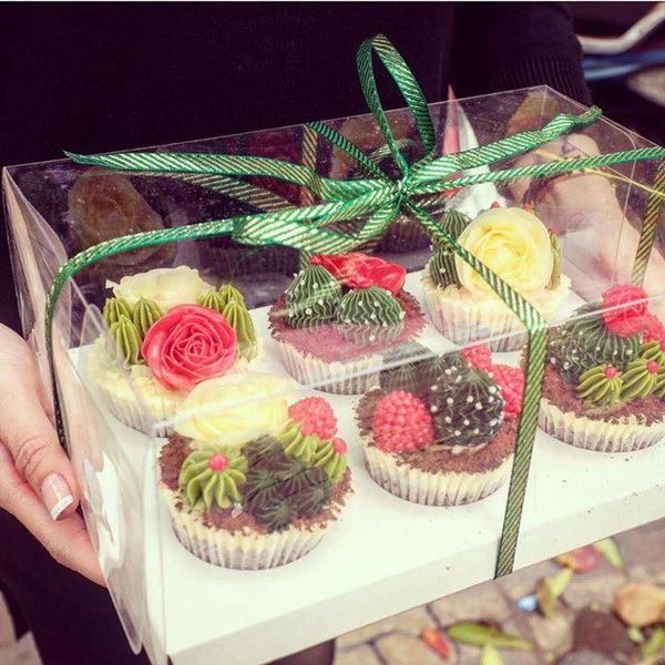 Hộp Cupcake 4B mica trong