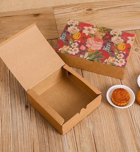 Bộ túi hộp HOA kraft - 4 bánh