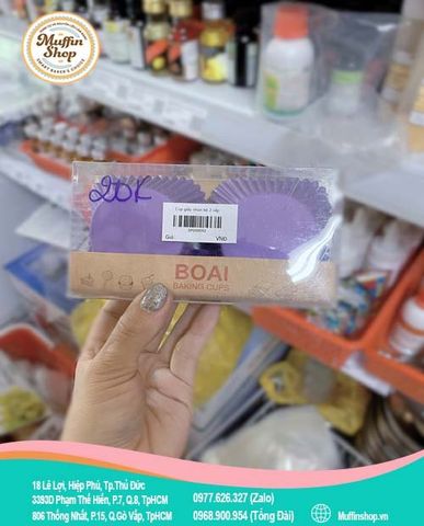 Cup giấy nhún bộ 2 xấp - Xanh lam hoa trắng