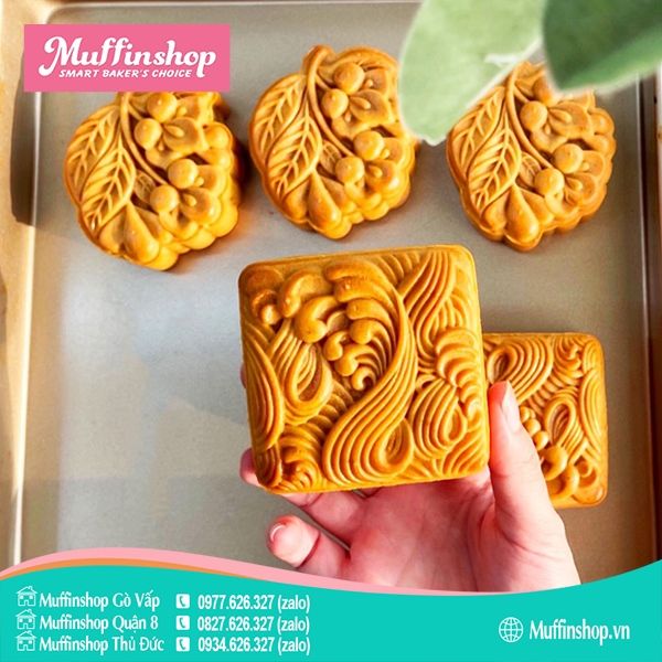 Khuôn trung thu 150g Sóng nước 1M vuông 2302