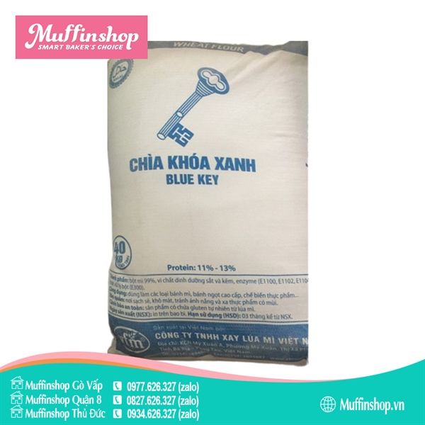 Bột mì Chìa Khoá Xanh Dương 10-12% - bao 40kg
