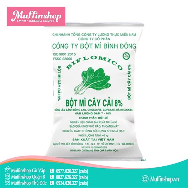Bột mì Cây Cải Xanh Lá 8% - bao 40kg