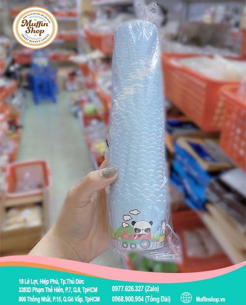 Cup giấy cứng nhỏ 50c - Xanh lam gấu trúc