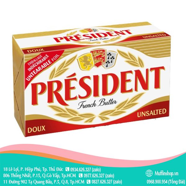 Bơ Lạt President 200gr - 40 thỏi/T