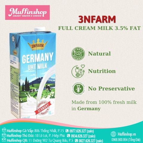 Sữa Tươi Nguyên Kem 3NFarm (Đức)