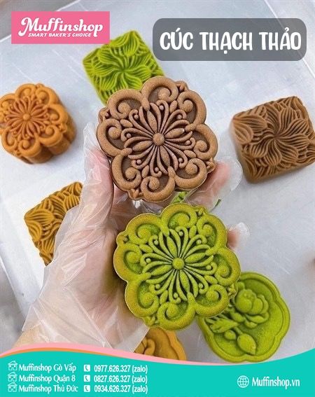 Khuôn trung thu 75g Cúc thạch thảo 1M
