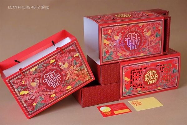 Hộp trung thu 4B Loan Phụng 2 tầng 150-250g