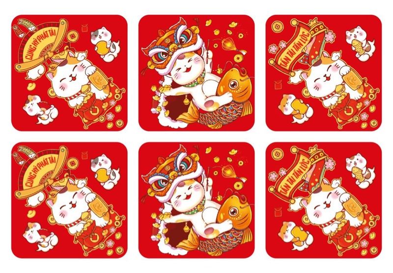 Tem Tết nhỏ - 6 tem/ tờ