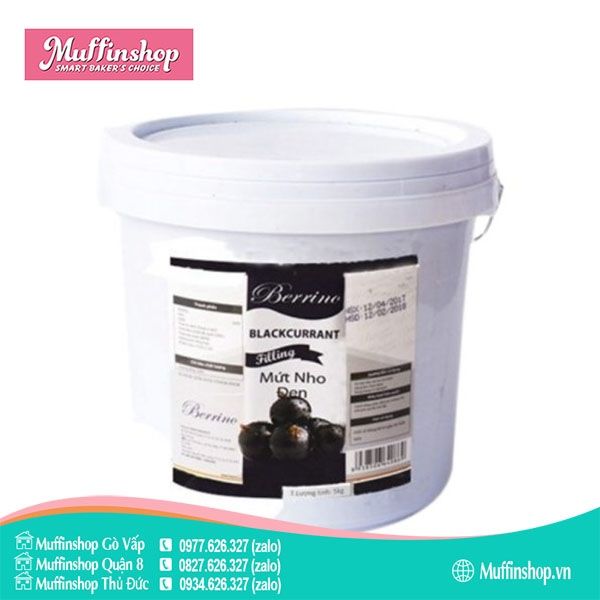 Mứt Berrino NHO ĐEN xô 5kg