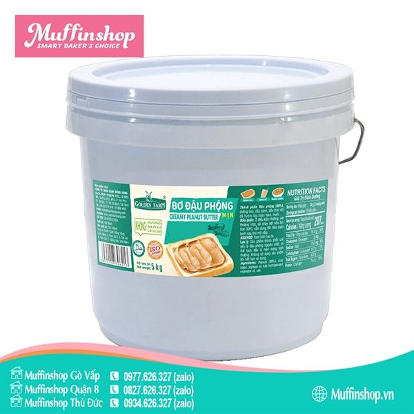 Bơ đậu phộng Mịn Golden Farm - xô 5kg