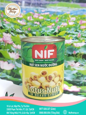 HẠT SEN NƯỚC ĐƯỜNG NIF 560g - 12lon/T