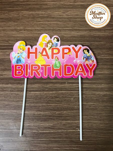 Cắm Happy Birthday giấy Công chúa