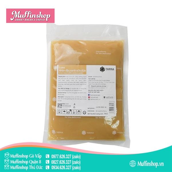 Nhân Luna đậu xanh SỮA DỪA 1kg - 20g/T