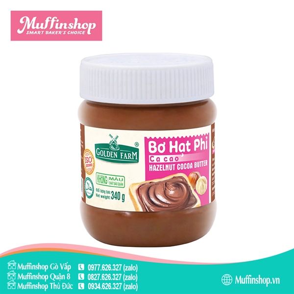 Bơ hạt phỉ Golden Farm 340gr - 12h/T