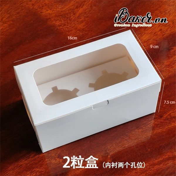 Hộp cupcake 2B trắng