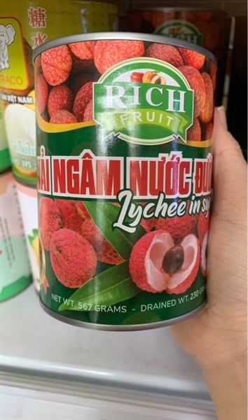 Vải lon RICH xanh 565g - 12lon/T