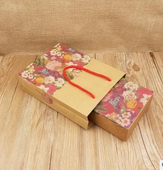 Bộ túi hộp HOA kraft - 4 bánh