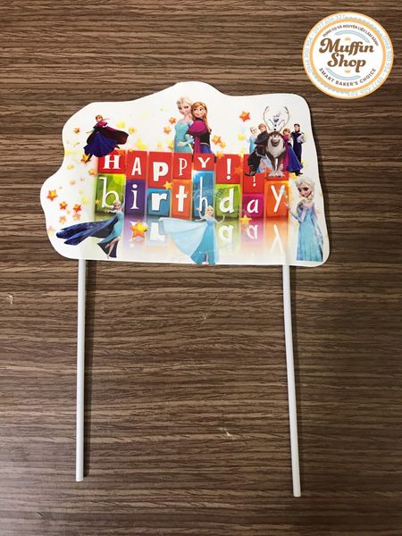Cắm Happy Birthday giấy Elsa