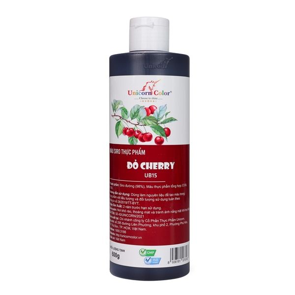 Màu Unicorn Siro 600gr ĐỎ CHERRY UB15