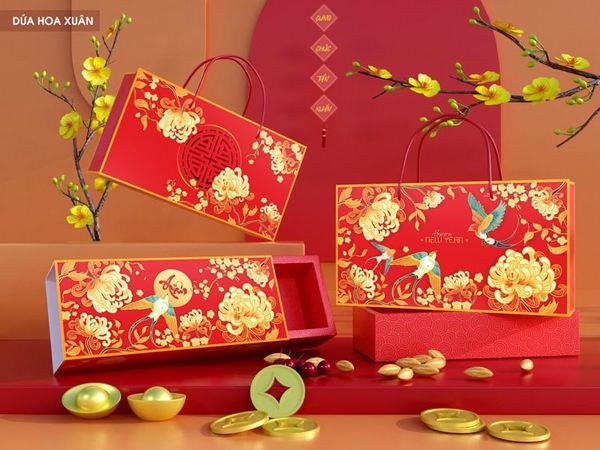 Hộp bánh dứa HOA XUÂN