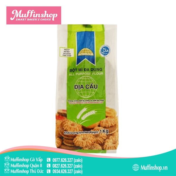 Bột mì Địa Cầu Đa Dụng 1kg - 10g/T