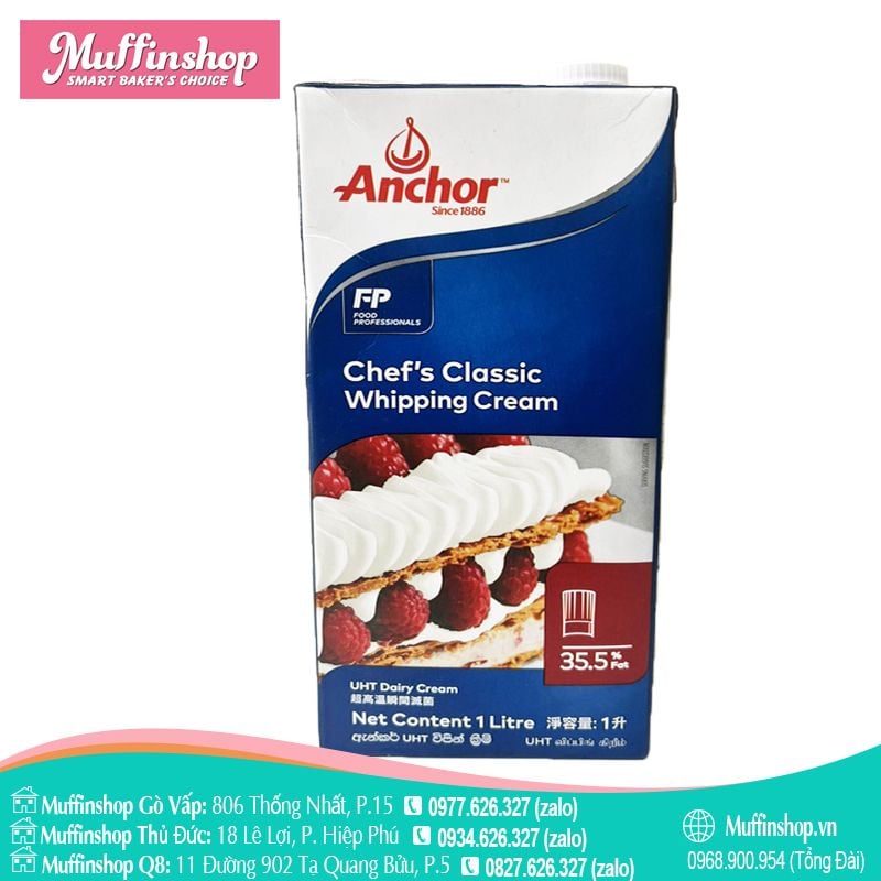 Whipping Cream Anchor - Chef's Classic 1L