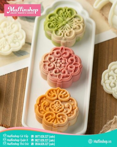Khuôn trung thu 150g Hoạ Tiết 4 Múi 3M