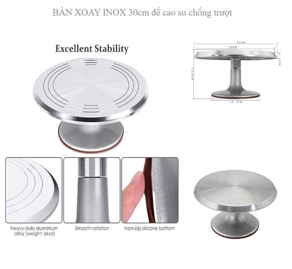 Bàn xoay inox chống trượt