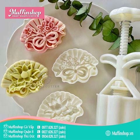 Khuôn trung thu 75g Quạt Đôi 2M