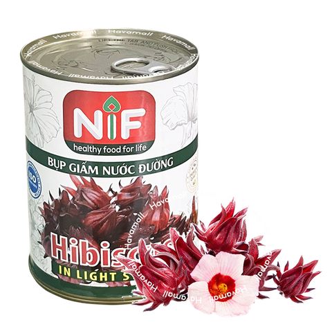 Hoa Bụp giấm Hibiscus ngâm đường NIF - 12lon/T
