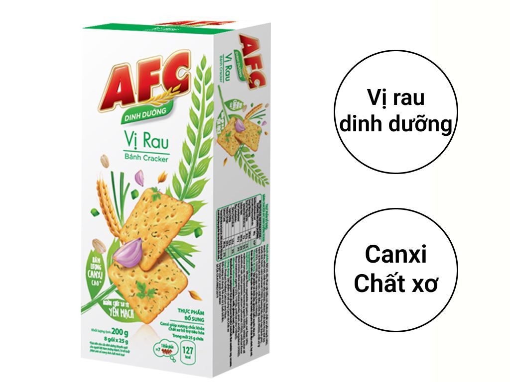 Bánh cracker vị rau AFC Dinh Dưỡng hộp 200g