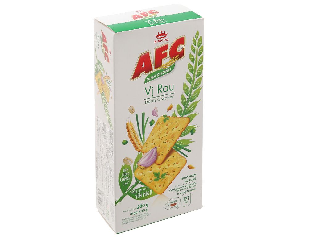 Bánh cracker vị rau AFC Dinh Dưỡng hộp 200g