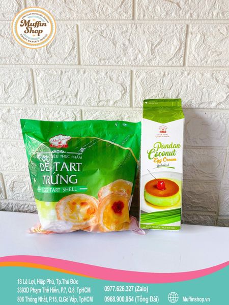 Combo đế tart + kem trứng sữa dừa lá dứa