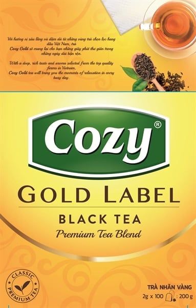 Trà Cozy túi lọc NHÃN VÀNG 100 gói - 16h/T