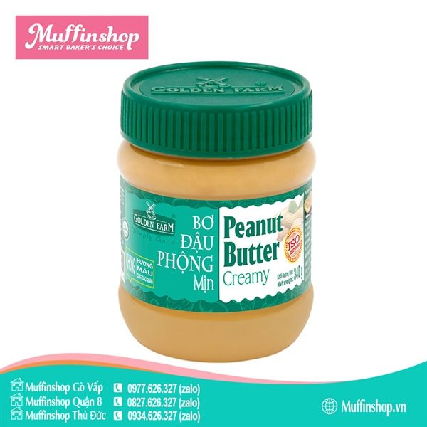 Bơ đậu phộng Mịn Golden Farm 340gr - 24h/T
