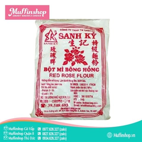 Bột mì Bông Hồng Đỏ Sanh Ký 1kg - 25g/bao