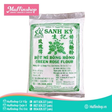 Bột mì Bông Hồng Xanh Sanh Ký 1kg - 25g/bao