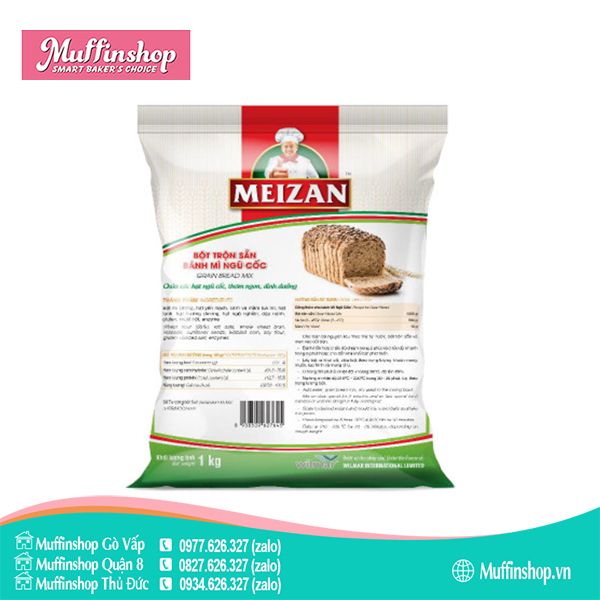 Bột trộn bánh mì ngũ cốc Meizan 1kg - 10g/T
