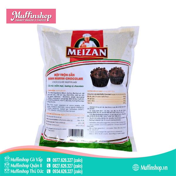 Bột trộn MUFFIN CHOCO Meizan 1kg - 10g/T