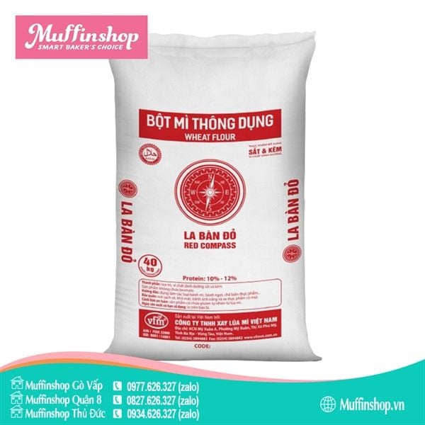 Bột mì La Bàn Đỏ 10-12% - bao 40kg