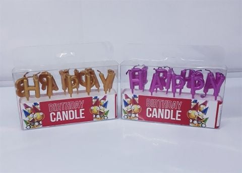 Nến chữ HPBD vàng, bạc, hồng