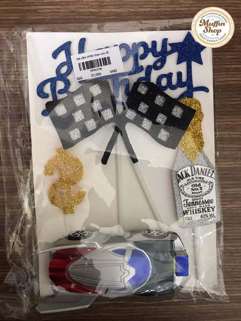 Set trang trí Happy Birthday Xe hơi