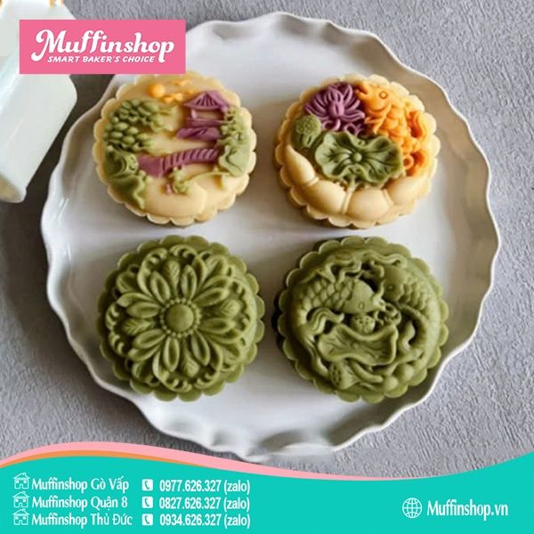 Khuôn trung thu 200g cá chép đôi 4M tròn 2231