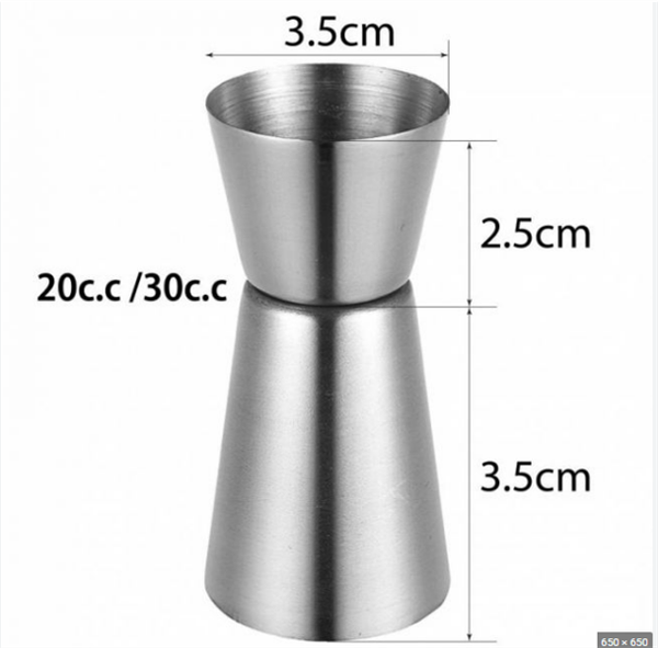 Cup đong 2 đầu inox 30*20cc